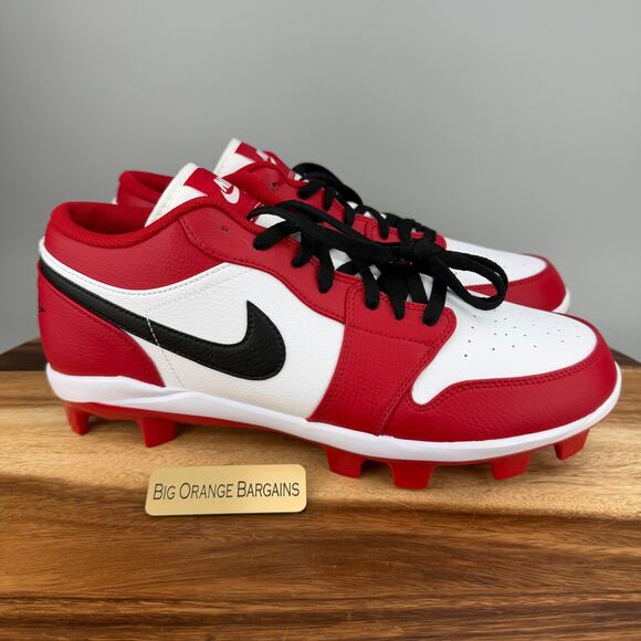 Nike Air Jordan 1 Low Retro MCS Chicago Red Baseball Cleats Size 13 CJ8524-611